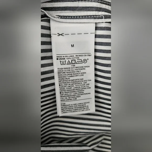 Banana Republic Cotton Poplin Belted Tunic Shirt Navy Stripe-Medium - Picture 8 of 9